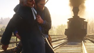 Arthur Saves vs Fails to Save The Reverend From the Train - Red Dead Redemption 2