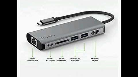 Belkin USB C Hub, 6-in-1 MultiPort Adapter Dock with 4K HDMI, 