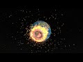 Space sim moon and earth direct collision 2m particles