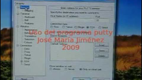Ejemplo de uso de putty para acceder a un servidor ssh