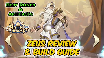 (Mythic Heroes) Zeus Hero Review and Equipment Guide | Best Artifacts and Runes for this SSR Hero