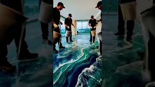 Luxury Marble Look Epoxy Flooring Before & After #epoxyresin #diyinspiration #epoxydriveway #usa l