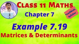 TN 11th Maths Matrices and Determinants Example 7.19 Chapter 7  AlexMaths TamilNadu Syllabus