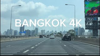 BANGKOK THAILAND 4K Drive around the city and downtown.