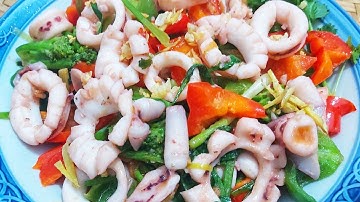 Mẹo XÀO MỰC giòn ngọt không ra nước - MỰC XÀO RAU QUẢ đậm vị món nhậu hay ăn cơm đều ngon || ÂTTG