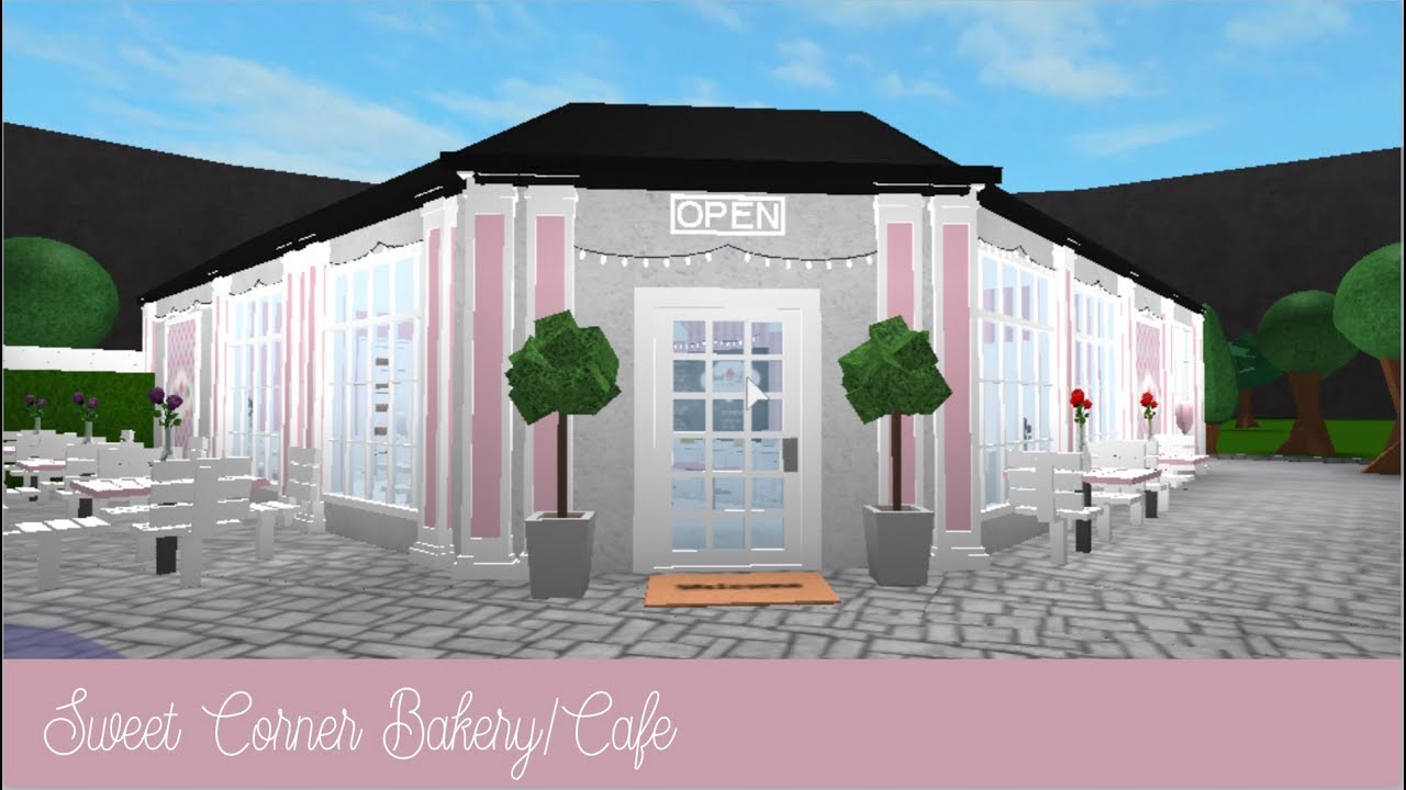Roblox Bloxburg Sweet Corner Bakery Cafe Speed Build Youtube