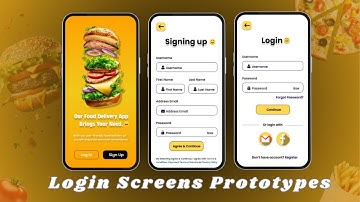 Food Ordering Mobile App Design in Figma Login Screen| UI/UX Wireframe, Prototype, and Animation