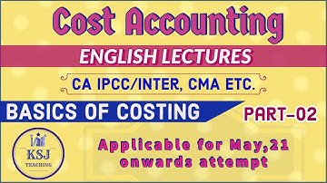 L-03 CA Inter Costing | CMA Inter | Basics of Costing - Part-2