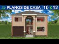 🔴 PLANOS DE CASA COLONIAL 2 Pisos ►3 Habitaciones ►3 Baños ►Lavandería Garaje Y TERRAZA ►10x12Metros