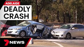 Woman dies in three-car crash at Golden Grove | 7 News Australia