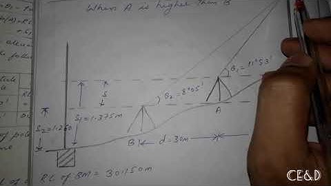 Trignometric levelling || Surveying 3 || Base inaccessible case 3 solved example in hindi