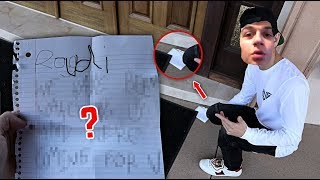 Creepy note left at our front door... (WTF)