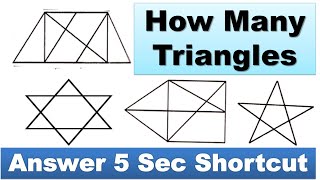 Amazing Trick Puzzle Shortcut || எத்தனை முக்கோணங்கள் உள்ளது [How Many Triangles] | ஒரு நொடியில் விடை