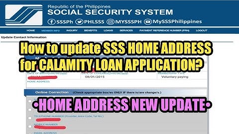 How to update SSS HOME ADDRESS?