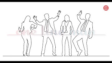 One Line Drawings: Business Teams. Continuous line vector art animated as self-drawing line.