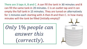 A, B can fill the tank in 30 minutes and 20 minutes respectively and C can empty it in 15 minutes.