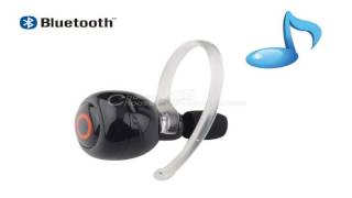 Black Stereo Bluetooth Headset Usb A Mini A Cable 2Pin Earclips