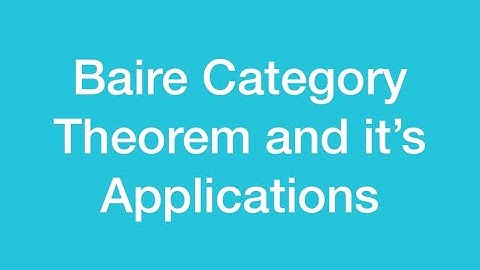 Baire Category Theorem and it
