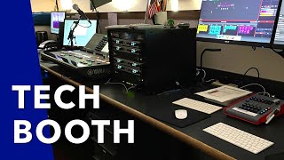 Tour of our church tech booth - audio, lyrics, lighting, livestream and more