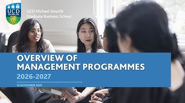 Overview of Management programmes | UCD Smurfit School Open Day