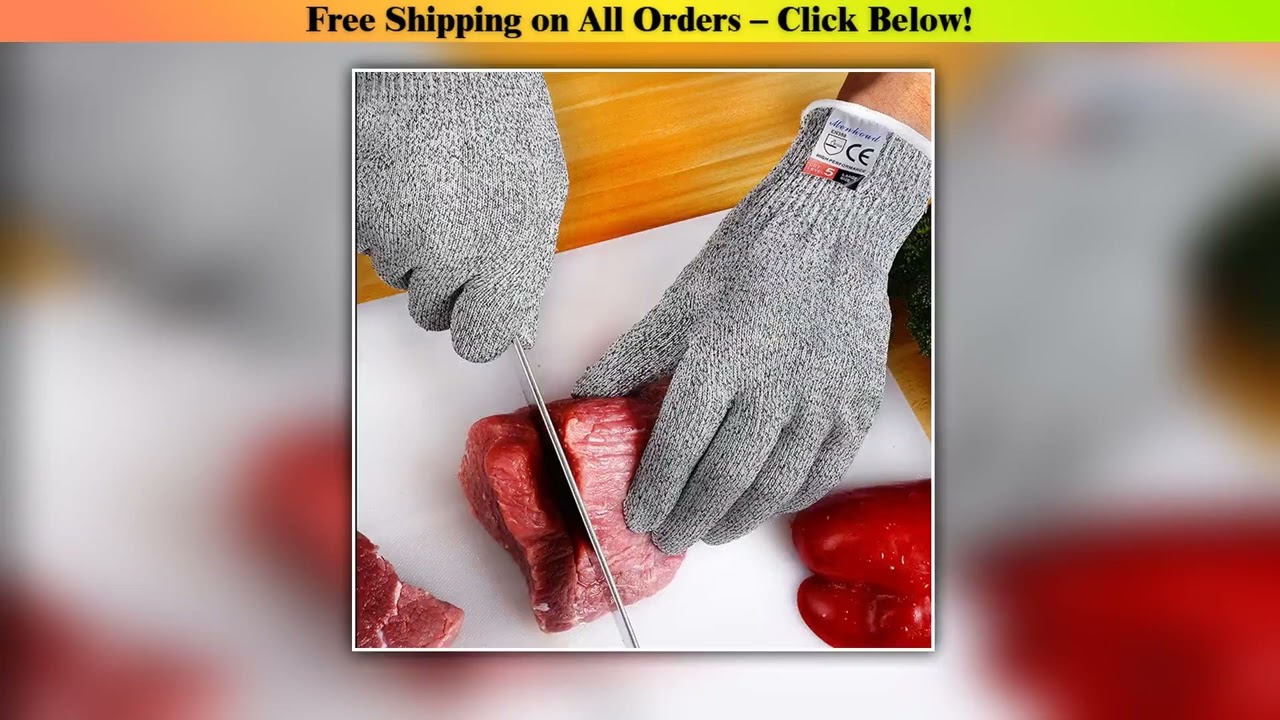 Grade 5 Anti-cutting Gloves Kitchen Slaughtering and Killing Fish Gloves HPPE Open Oysters Food