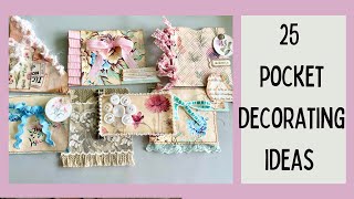 25 POCKET DECORATING IDEAS - Ep 1 - Junk Mail Envelopes to Pretty Journal Pockets & Ephemera