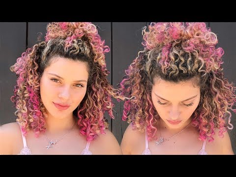 COMMENT TEMPORAIREMENT Blonds BOUCLES ROSE CHEVEUX SPRAY COULEUR AVEC