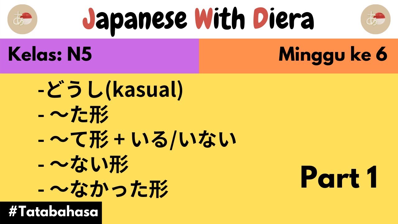 26. Kelas: N5; Minggu ke 6; Pelajaran: Tatabahasa p.1