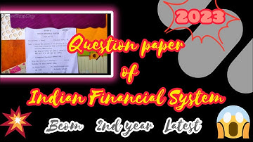 😨Question paper of Bcom 2nd year|Indian Financial System| Sharma Classes Marg| #ifs #paper #bcom