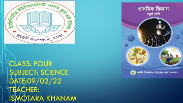 EUGSC (09/2/22),Class :04,Subject :Science, Day:Wednesday, Ismotara khanam
