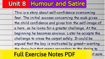 Class 11 English | Unit 8 Humour and Satire Exercise Question Answer Solution | Grammar