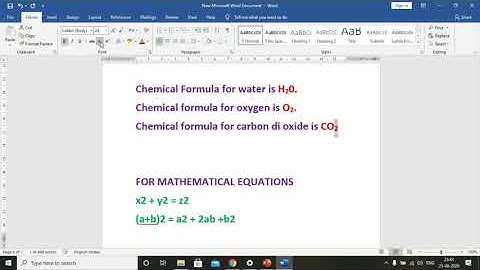 How to Superscript and Subscript  in MS WORD  BPDAV