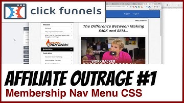 ClickFunnels Membership Site Nav Menu Modified Using Custom CSS - Affiliate Outrage #1