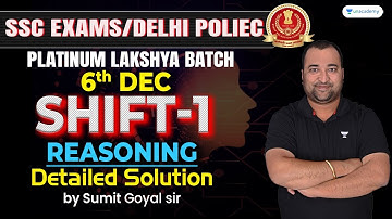 SSC CGL Reasoning Analysis (6th Dec, Shift-1) | CGL Reasoning Asked Questions by Sumit Goyal