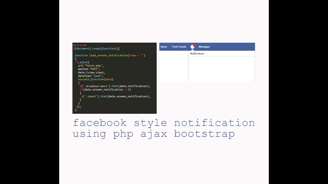 Facebook Notification style using PHP Ajax Bootstrap - YouTube