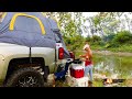 Truck Camping a Remote river/Fishing for Massive Fish!!! (We got a MONSTER!!!)