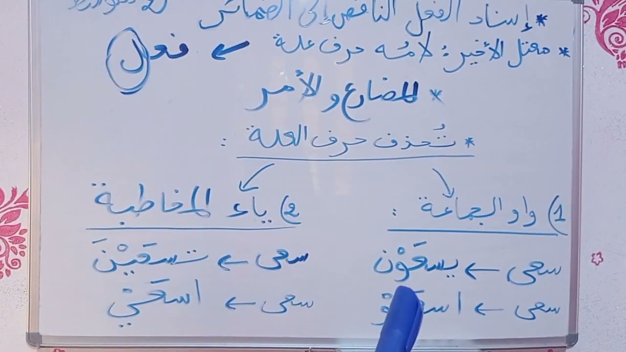 إسناد الفعل الناقص الى الضمائر _ السنة الثانية متوسط