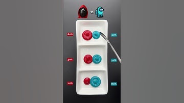 Squid Game Vs Among us guess the mixed color #satisfying #colormixing #aksatisfy #amongus