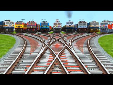 INSANE TRAIN CRASH OR PERFECT CROSSING? 🚂 9 Trains on Curved Tracks | train videos