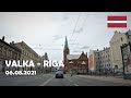 Latvia. Driving from Valka to Riga. 4K