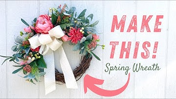 HOW TO MAKE A SPRING FLORAL WREATH | Easy wreath making tutorial