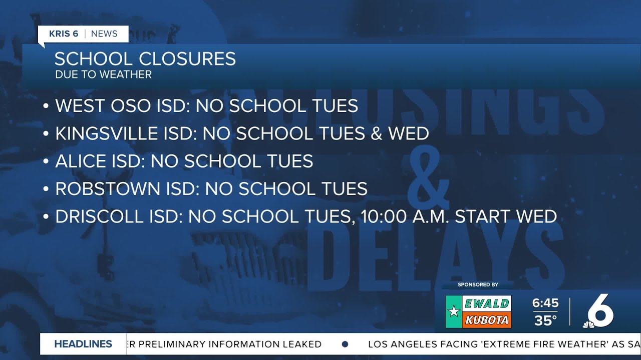 LIST: School districts closed Tuesday due to extreme winter weather ...