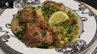 طاجين القرنون والجلبانة باللّحم غنمي على أصوله    /tajine petit pois artichaut