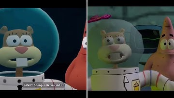 [spongebob battle for bikini bottom rehydrated ending cutscene comparison]