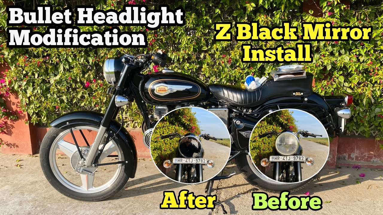 Bullet Headlight Modification Flat Mirror Install Full Vlog 