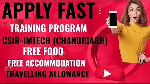 CSIR-IMTECH TRAINING PROGRAM #CSIR #pharmacy