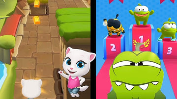 Funny Fails talking Tom gold Run and Om Nom Run part#10 Android iOS  #talkingtomgoldrun #omnomrun