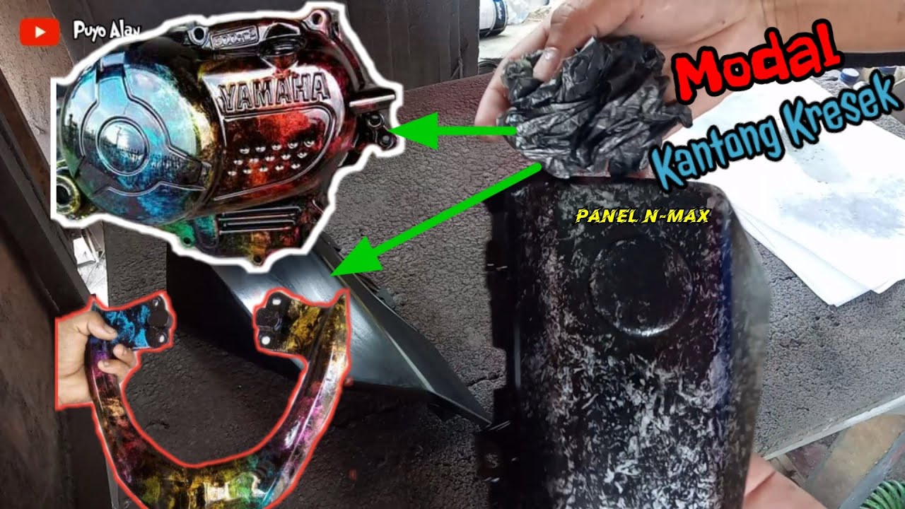 Motor Nmax Di  Cat  Dengan Motif  Kantong Plastik  YouTube