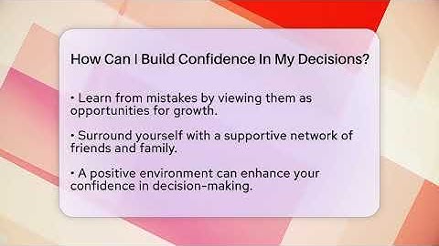 How Can I Build Confidence In My Decisions? - High School Toolkit