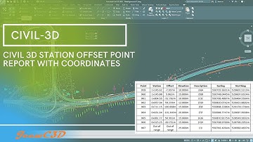 Civil 3D station offset point report with coordinates